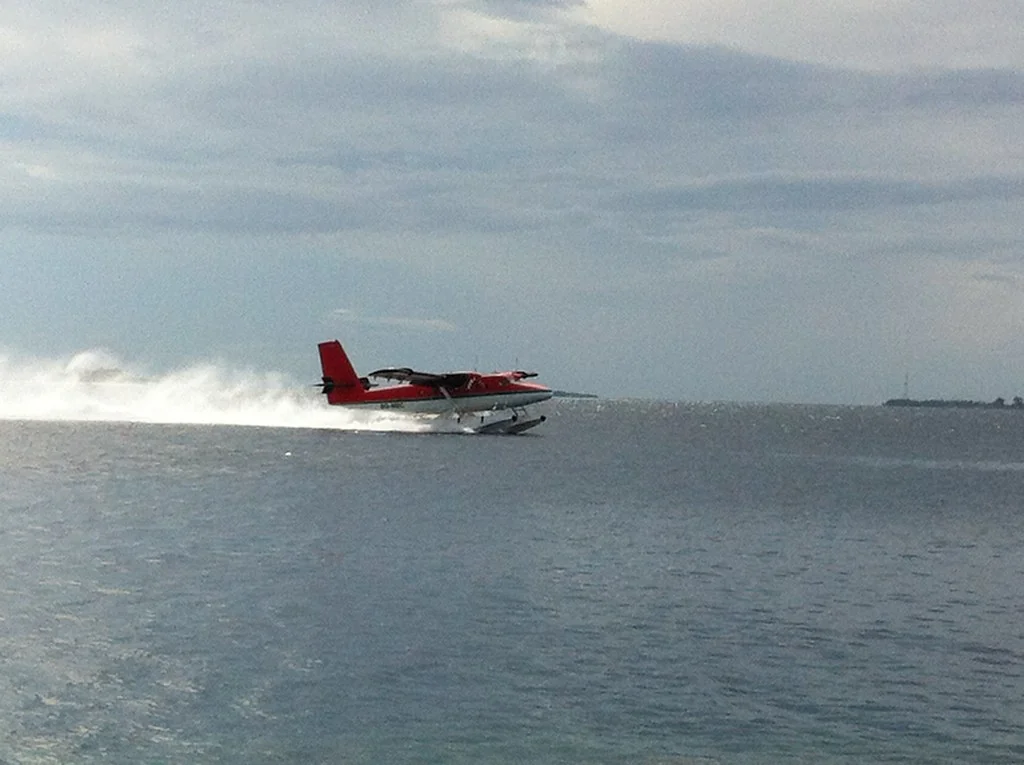 A seaplane in the Maldives